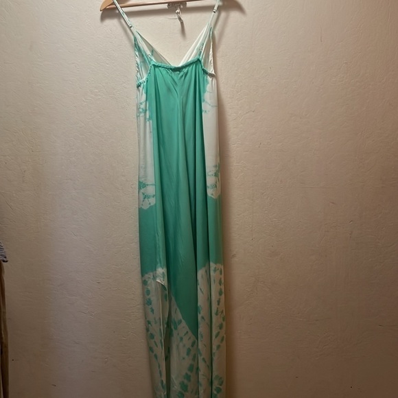 Gypsy 05 Sarah V Bottom Silk Cami Maxi Dress-Water Rush Turquoise Green … - Picture 3 of 7